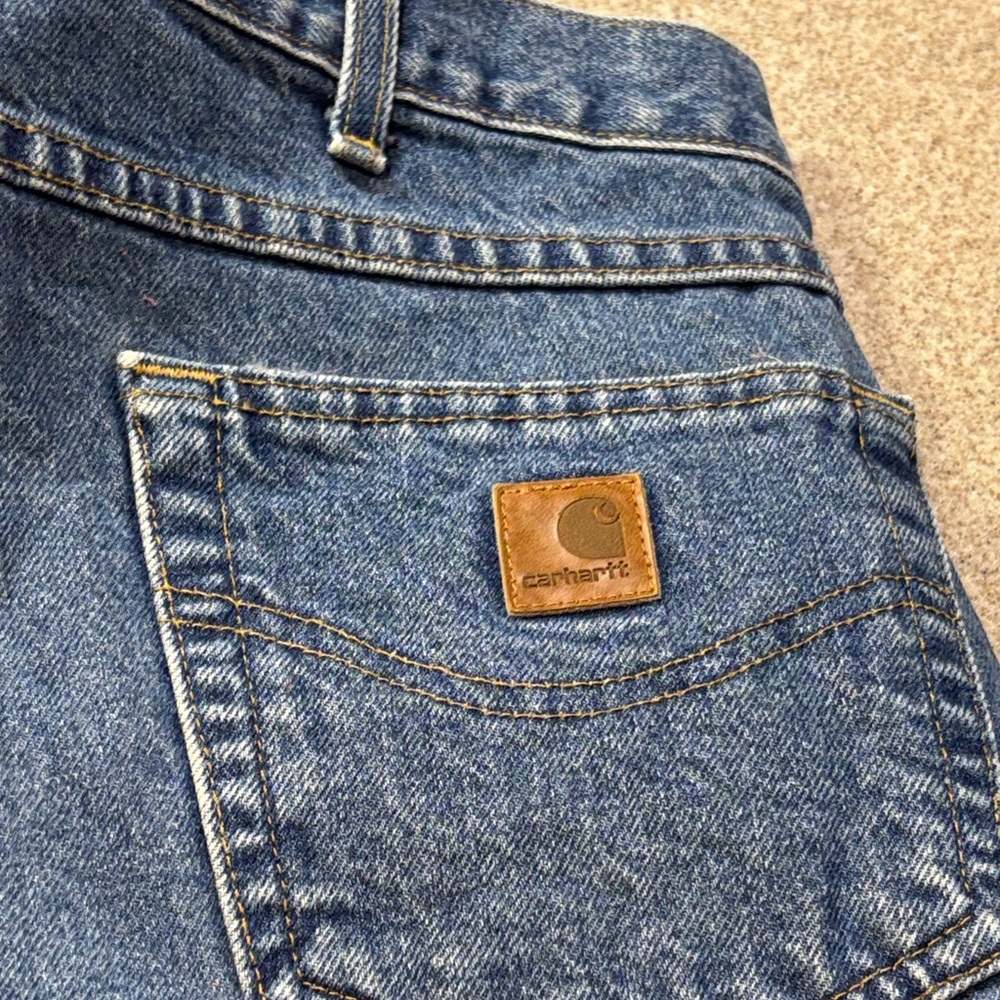 Carhartt Men’s Relaxed Fit Blue Jeans 42x32 Workwear Cabincore Denim EUC - Picture 6 of 8